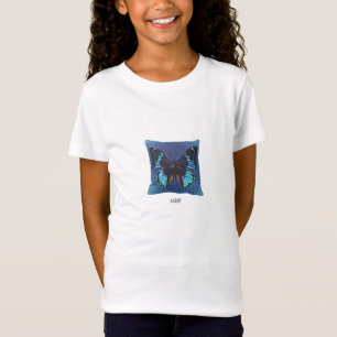 Girls Blue Butterfly HAM - Bella Fitted Babydoll T T-Shirt