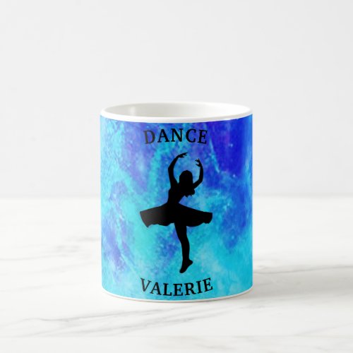 Girls Blue Galaxy Dance Mug with Name