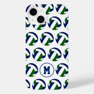 girls blue green volleyballs pattern Case-Mate iPhone 14 case