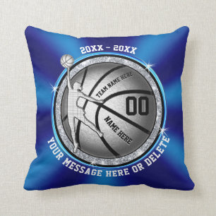 GIRLS Blue Senior Night Basketball Gift Ideas Throw Pillow