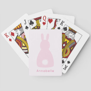 Girls Blush Pink Bunny Rabbit Poker Cards