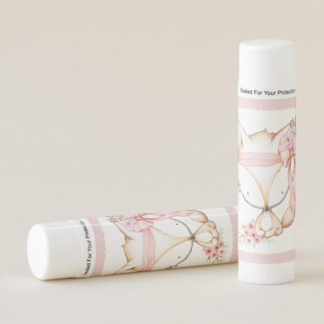 Girls Boho Fox Baby Shower Lip Balm (Front)
