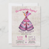 Girls Boho TeePee Baby Shower Invitations (Front)
