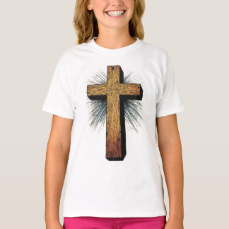 Girl's Bold Christian Cross Tee Shirt