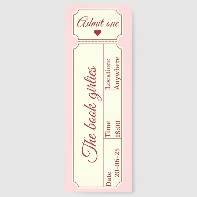 Girls Book Club Bookmark – Cute Reading Gift  (Front)