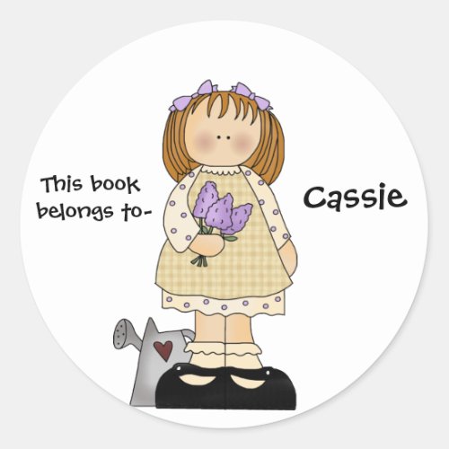 Girls bookplate sticker