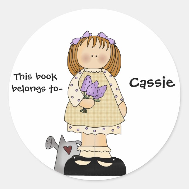 Girl's bookplate sticker (Front)
