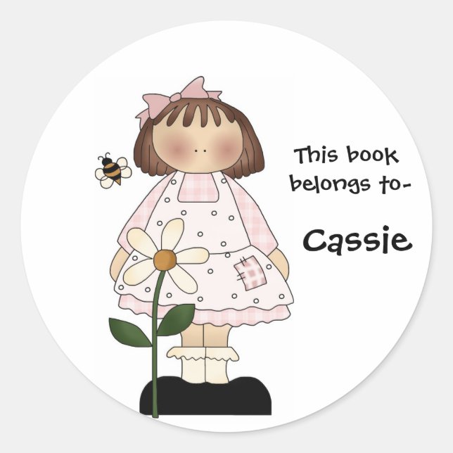 Girl's bookplate sticker (Front)