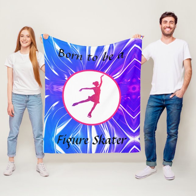 Girls Born to be a Figure Skater Fleece Blanket (In Situ)