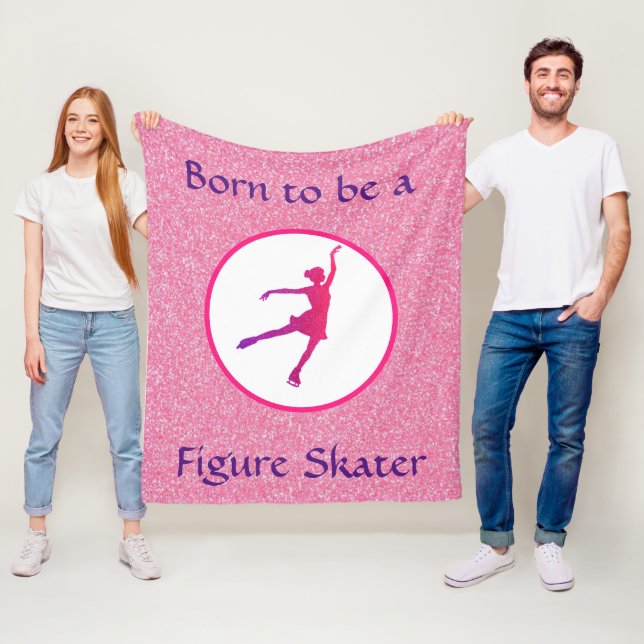 Girls Born to be a Figure Skater Fleece Blanket (In Situ)