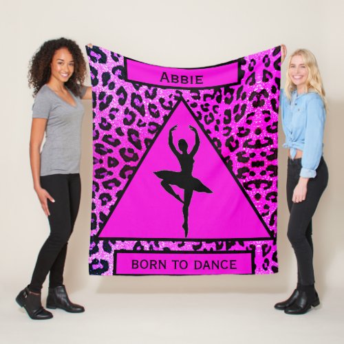 Girls Born to Dance Animal Print Fleece Blanket