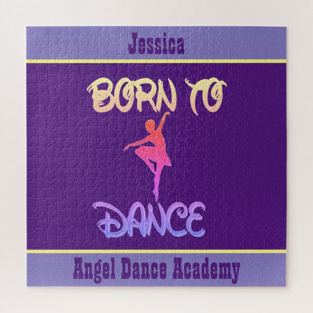 Girls Born to Dance Personalized Puzzle (Vertical)
