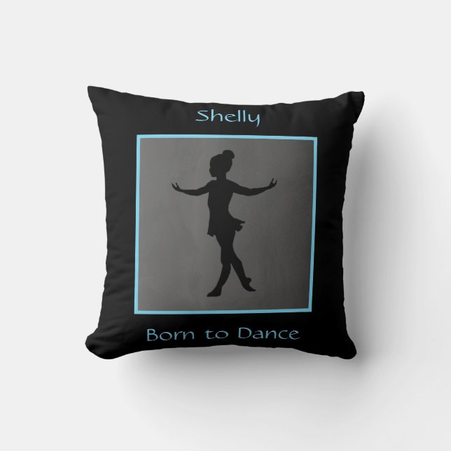 Girls "Born to Dance" Personalized Throw Pillow (Front)