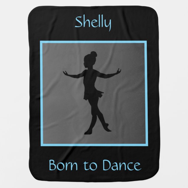 Girls "Born to Dance" w/ Name Baby Blanket (Front)