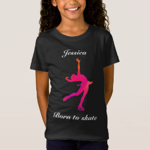 Girls Born to Skate Figure Skating T-Shirt