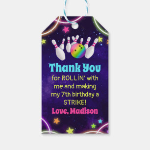 Girls Bowling Birthday Party Favor Tags
