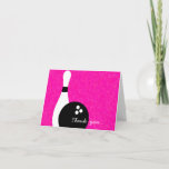 Girls Bowling Birthday Thank You Note Card at Zazzle