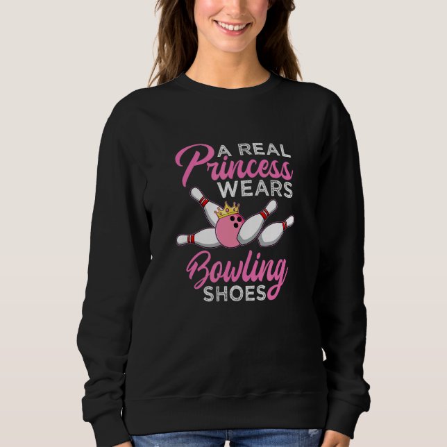 Girls Bowling Shoes Bowler Pink 1 Sweatshirt (Front)