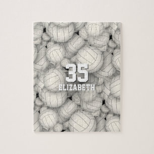 girls boys a bunch of volleyballs jigsaw puzzle