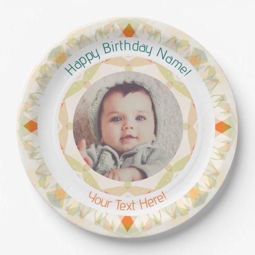 Girls Boys Autumn Fall Happy Birthday Custom Photo Paper Plates