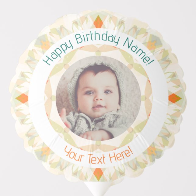 Girls Boys Autumn Happy Birthday Custom Age Photo Balloon (Front)