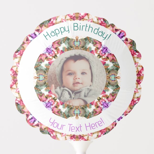 Girls Boys Autumn Happy Birthday Custom Age Photo Balloon (Front)