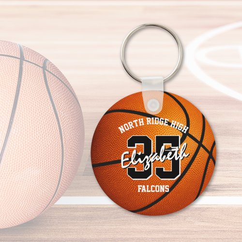 girls' basketball keychain w team name
