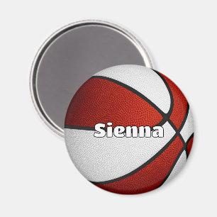 girls boys basketball red team colors magnet