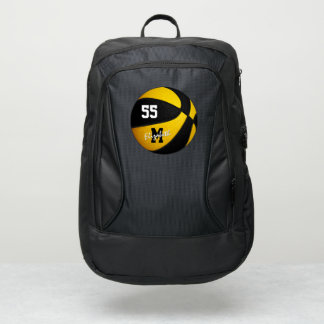 girls boys black gold basketball personalized port authority® backpack