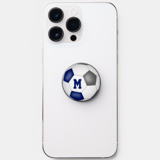 girls boys blue gray team colors soccer PopSocket
