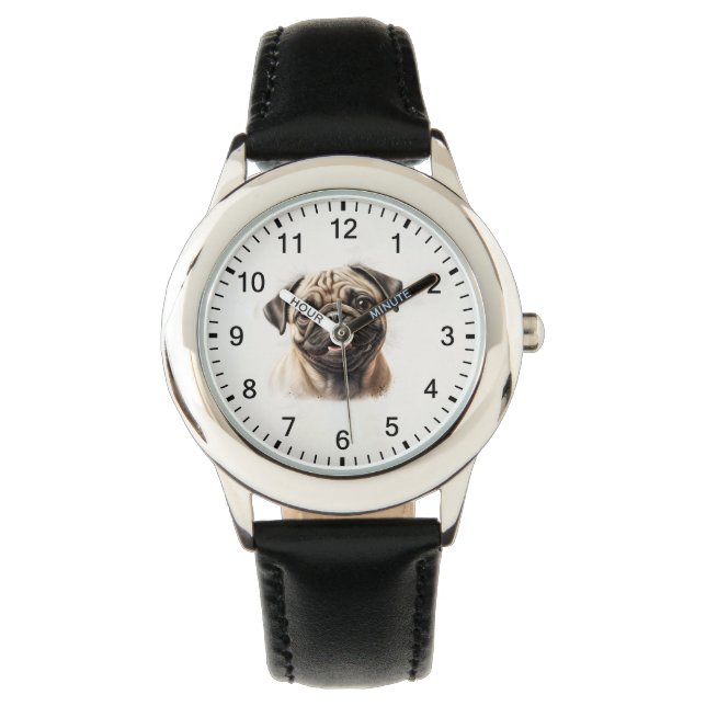 Girls boys Cute Dog Kids Blue Kids Cartoon Gift Watch (Front)