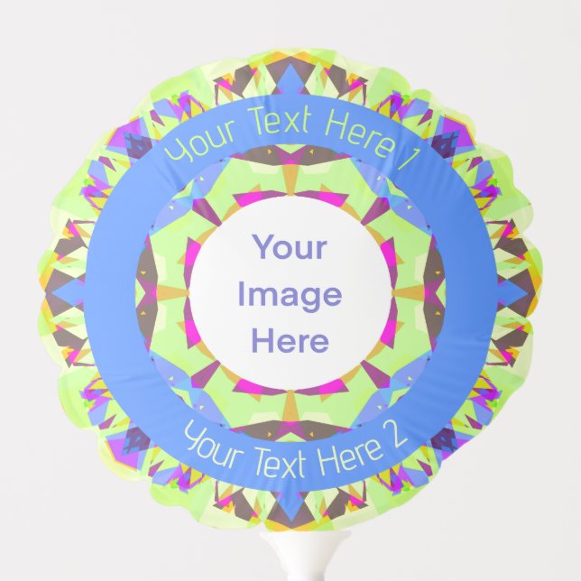 Girls Boys Happy Birthday Star Custom Age Photo Balloon (Front)