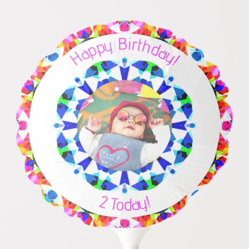 Girls Boys Happy Birthday Star Custom Age Photo Balloon