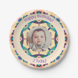Girls Boys Happy Birthday Star Custom Age Photo Paper Plates