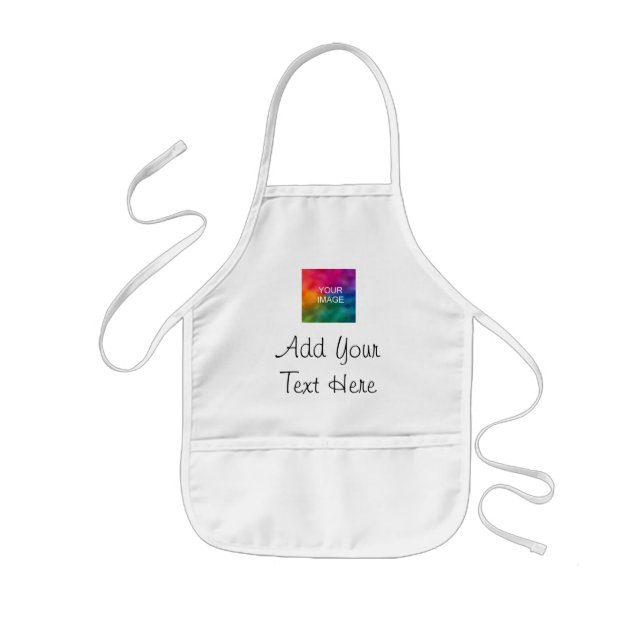 Girls Boys Kids Add Your Text Name Photo Here Kids' Apron (Front)