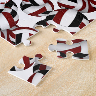 girls boys maroon black volleyball team colors jigsaw puzzle