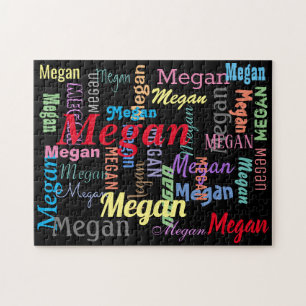 Girl's/Boy's Name in Many Type Styles & Colors Jigsaw Puzzle
