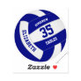 girls boys personalized blue white volleyball sticker