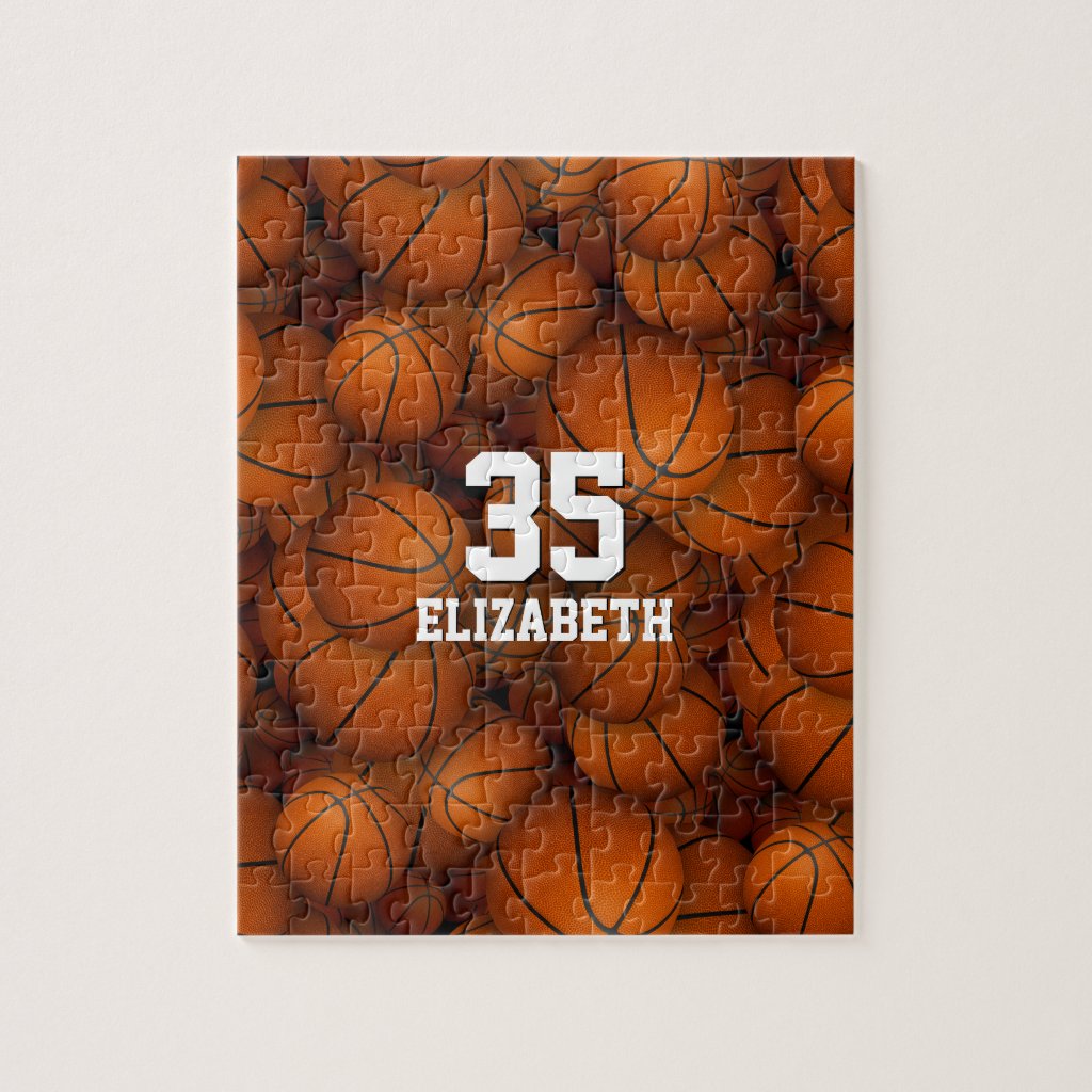 Basketball pattern jigsaw puzzle for boys or girls