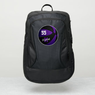 girls boys purple black team colors basketball port authority® backpack