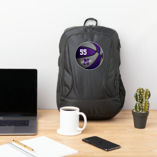 girls boys purple gray team colors basketball port authority® backpack
