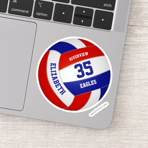 girls boys red white blue team colors volleyball sticker