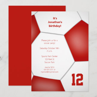 girls boys soccer birthday sports party invitation