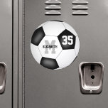 girls boys soccer custom sports locker or car magnet<br><div class="desc">This fun soccer themed locker or car magnet features the image of a realistic soccer ball,  with its typical black and white panels,  upon which you can easily customize the athlete's name,  monogram & jersey number - by katz_d_zynes</div>