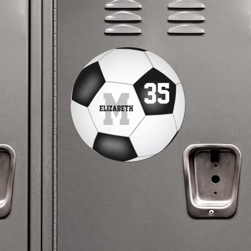 girls boys soccer custom sports locker or car magnet