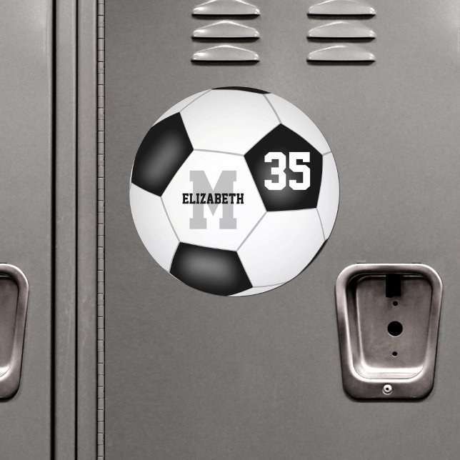 girls boys soccer custom sports locker or car magnet (on student locker)