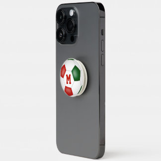 girls boys soccer team colors red green PopSocket