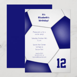 girls boys sports birthday soccer celebration invitation
