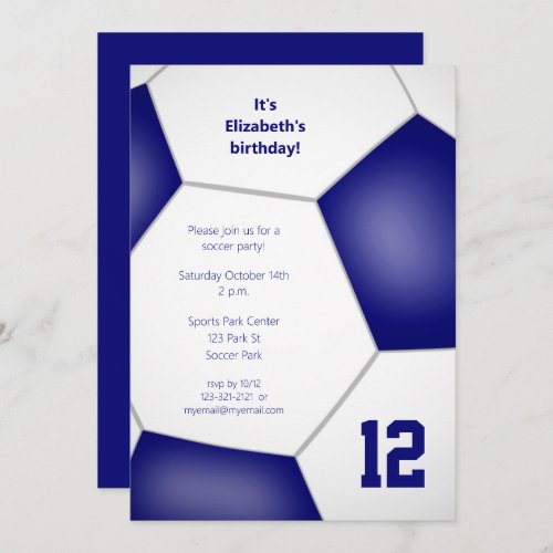 girls boys sports birthday soccer celebration invitation