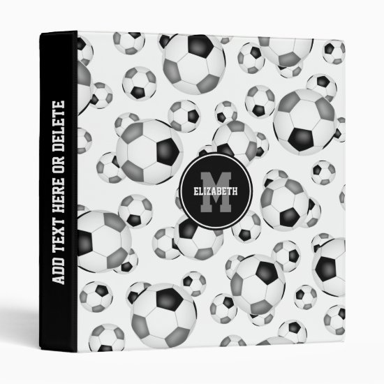 girls boys sports soccer balls back to school 3 ring binder